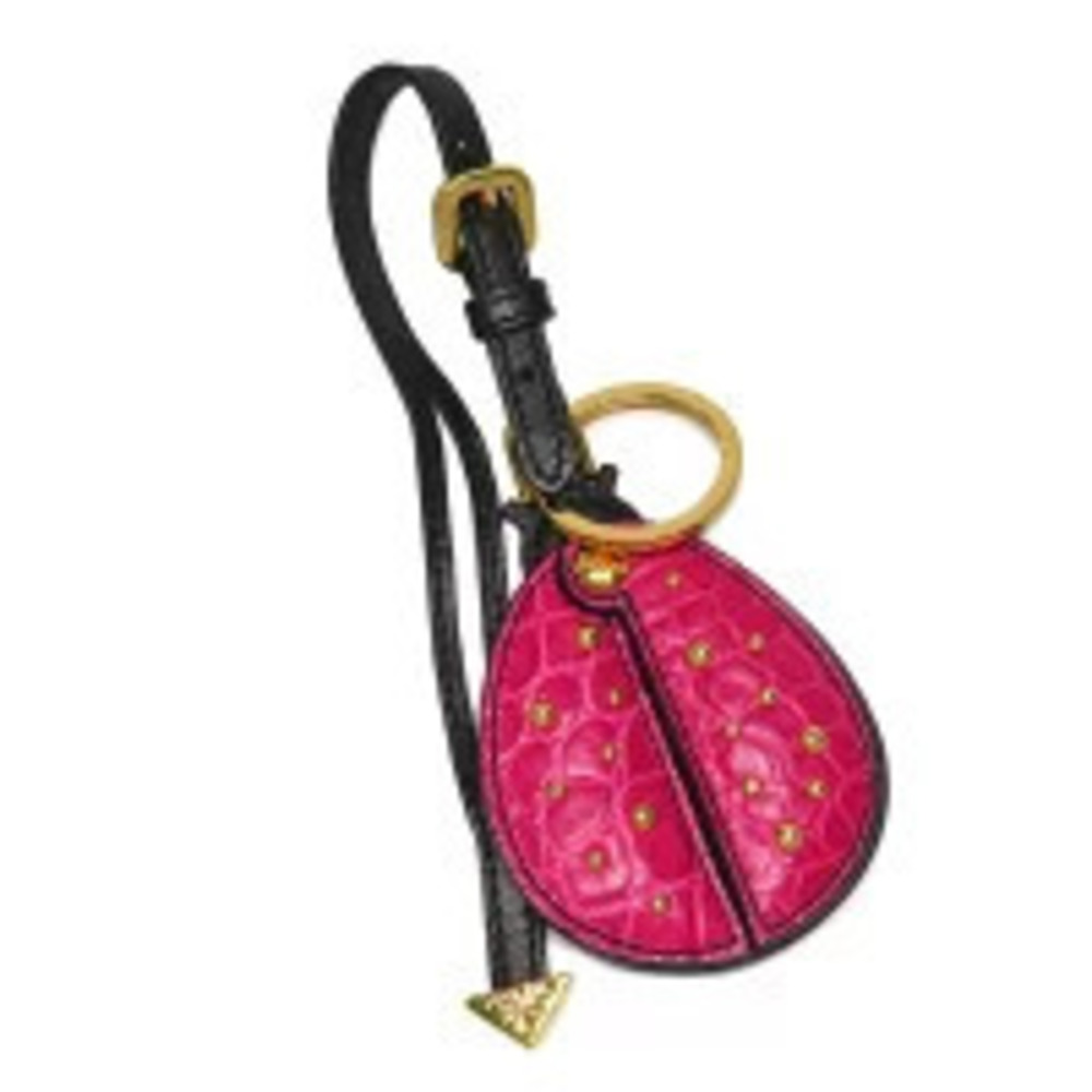 Prada Mirror Charm Ladybug Bag Leather Accessories Keychain Top Bag Pink Black